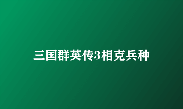 三国群英传3相克兵种