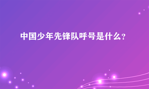 中国少年先锋队呼号是什么？