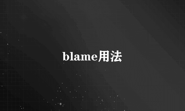 blame用法