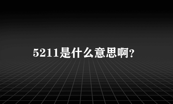 5211是什么意思啊？