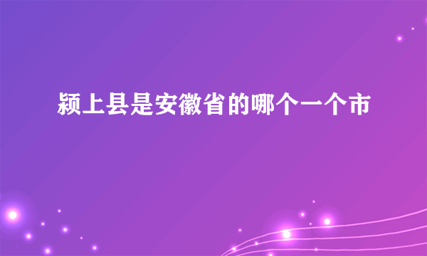 颍上县是安徽省的哪个一个市