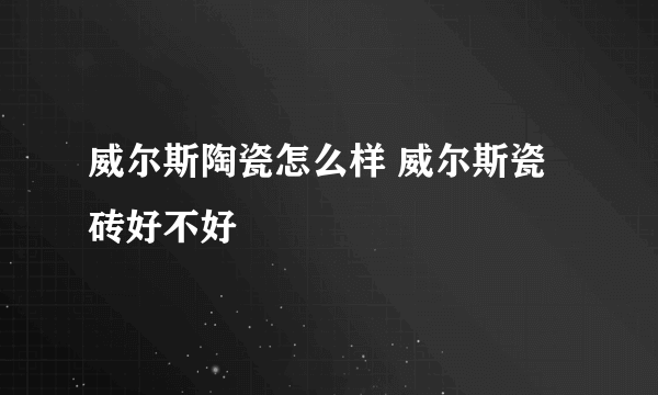 威尔斯陶瓷怎么样 威尔斯瓷砖好不好