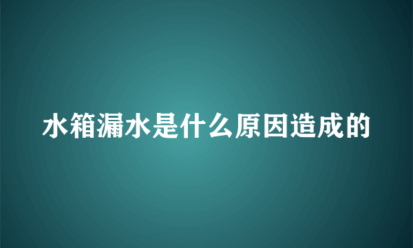 水箱漏水是什么原因造成的