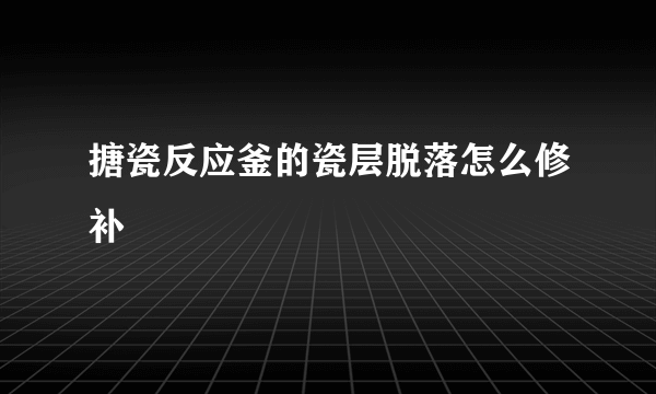 搪瓷反应釜的瓷层脱落怎么修补