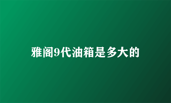 雅阁9代油箱是多大的