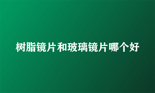 树脂镜片和玻璃镜片哪个好