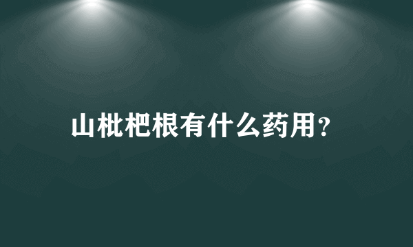 山枇杷根有什么药用？