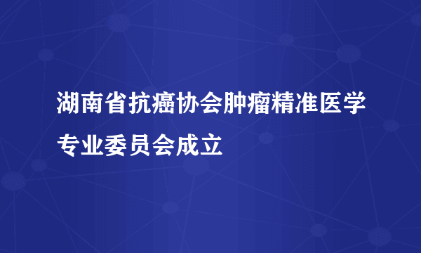 湖南省抗癌协会肿瘤精准医学专业委员会成立