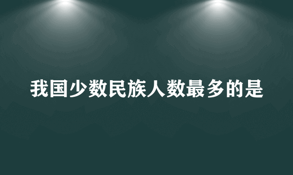 我国少数民族人数最多的是