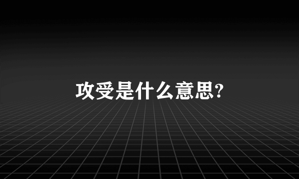 攻受是什么意思?