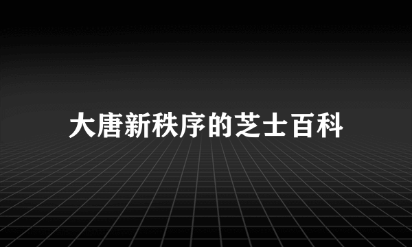 大唐新秩序的芝士百科