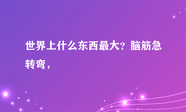 世界上什么东西最大？脑筋急转弯，