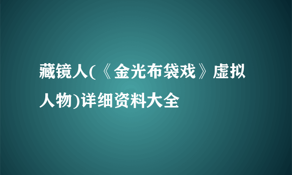 藏镜人(《金光布袋戏》虚拟人物)详细资料大全