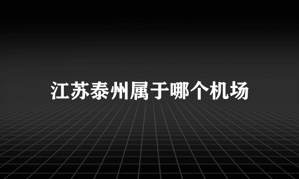 江苏泰州属于哪个机场