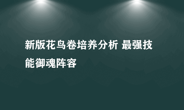 新版花鸟卷培养分析 最强技能御魂阵容