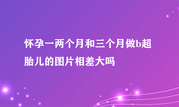 怀孕一两个月和三个月做b超胎儿的图片相差大吗