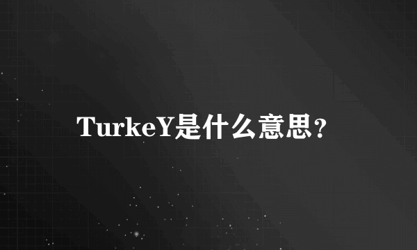 TurkeY是什么意思？