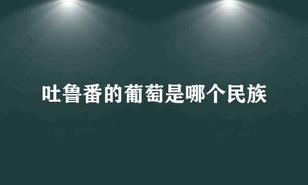 吐鲁番的葡萄是哪个民族