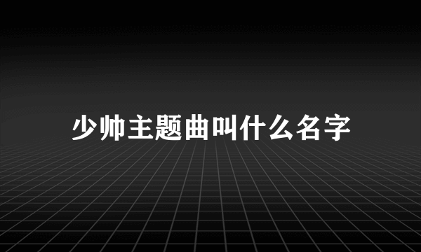 少帅主题曲叫什么名字