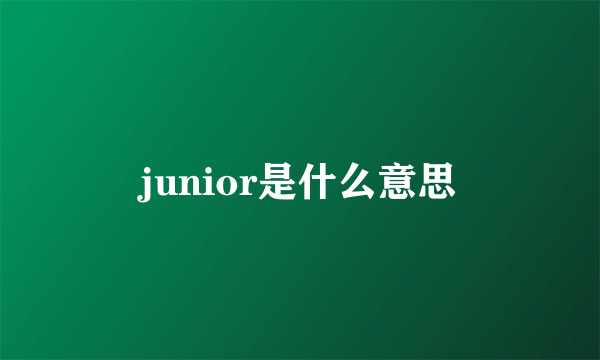 junior是什么意思