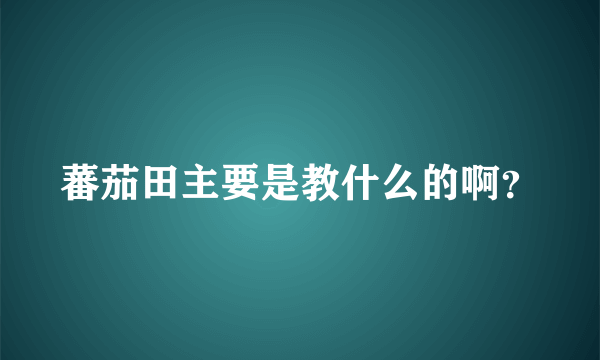 蕃茄田主要是教什么的啊？