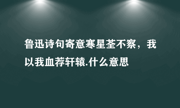 鲁迅诗句寄意寒星荃不察，我以我血荐轩辕.什么意思