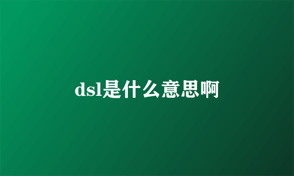 dsl是什么意思啊