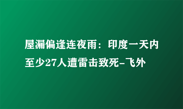 屋漏偏逢连夜雨：印度一天内至少27人遭雷击致死-飞外