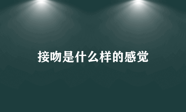 接吻是什么样的感觉