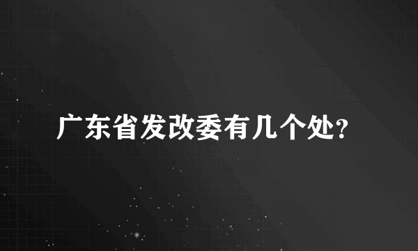 广东省发改委有几个处？