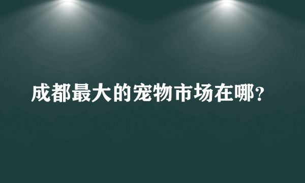 成都最大的宠物市场在哪？