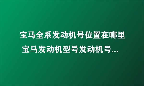 宝马全系发动机号位置在哪里 宝马发动机型号发动机号位置大全（图）