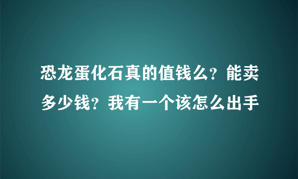 恐龙蛋化石真的值钱么？能卖多少钱？我有一个该怎么出手