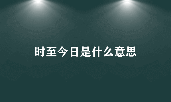 时至今日是什么意思