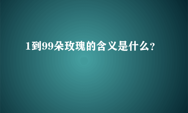 1到99朵玫瑰的含义是什么？