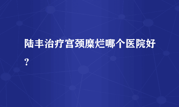 陆丰治疗宫颈糜烂哪个医院好？