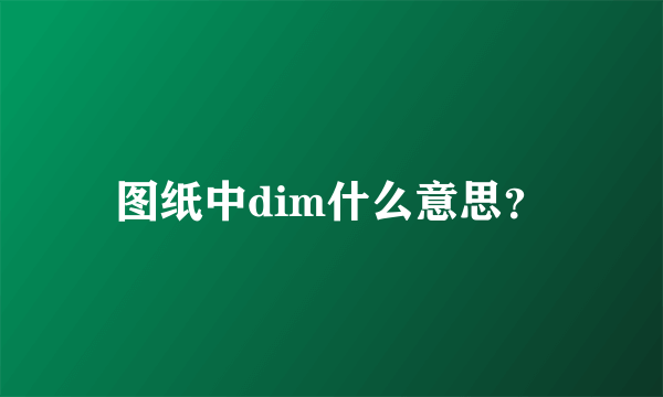 图纸中dim什么意思？