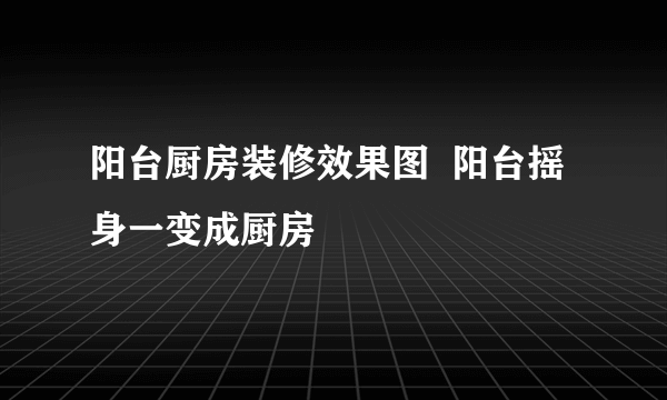 阳台厨房装修效果图  阳台摇身一变成厨房