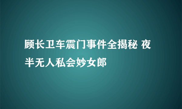 顾长卫车震门事件全揭秘 夜半无人私会妙女郎