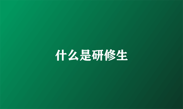 什么是研修生