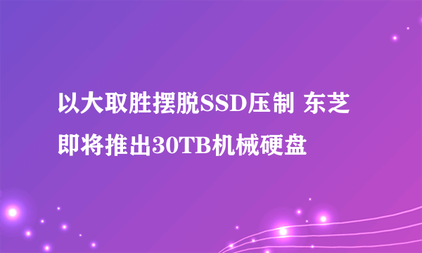 以大取胜摆脱SSD压制 东芝即将推出30TB机械硬盘