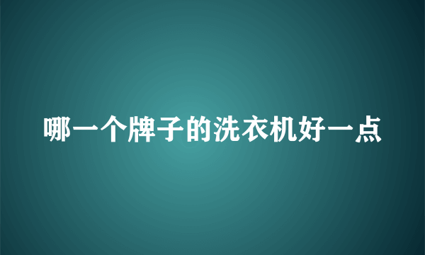 哪一个牌子的洗衣机好一点