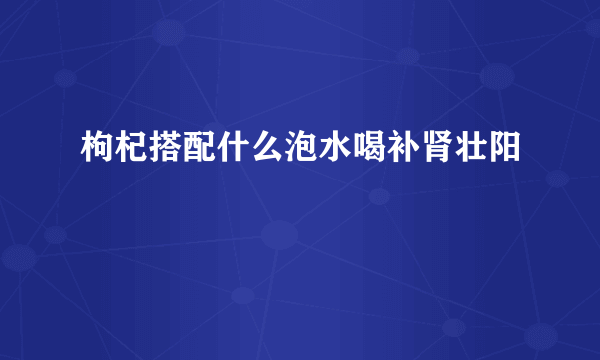 枸杞搭配什么泡水喝补肾壮阳