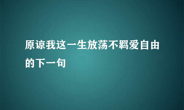 原谅我这一生放荡不羁爱自由的下一句