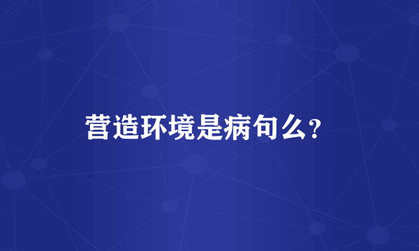 营造环境是病句么？