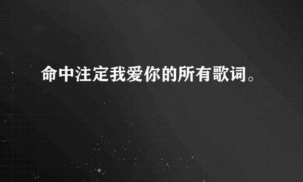 命中注定我爱你的所有歌词。