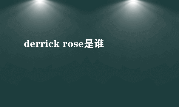 derrick rose是谁