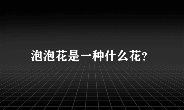 泡泡花是一种什么花？