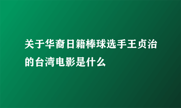 关于华裔日籍棒球选手王贞治的台湾电影是什么