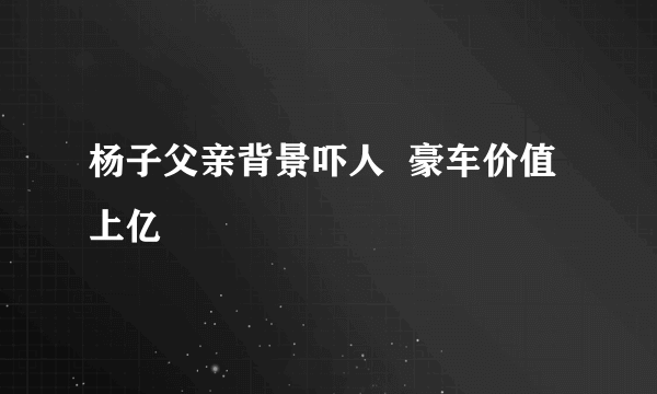 杨子父亲背景吓人  豪车价值上亿